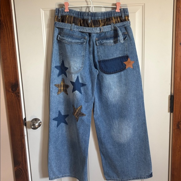 Oli & Hali Light Blue Patchwork 'LOVE' Star Straight-Leg Jeans - Picture 4 of 5